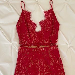 red lace tobi dress